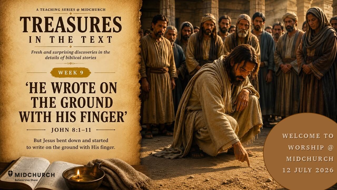 HE WROTE WITH HIS FINGER IN THE SAND